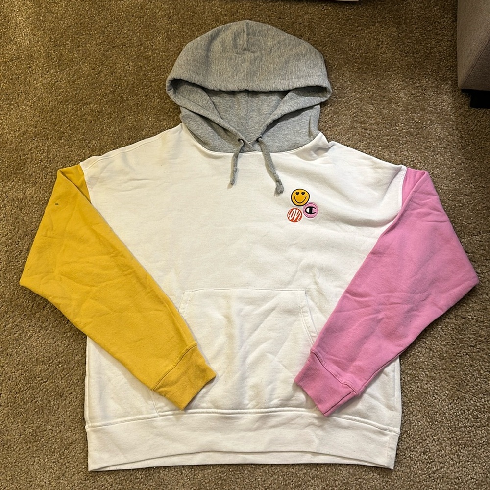 Multi color champion hoodie